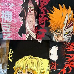 Anime Graphic Kids/adults  T-Shirt - Black and Orange